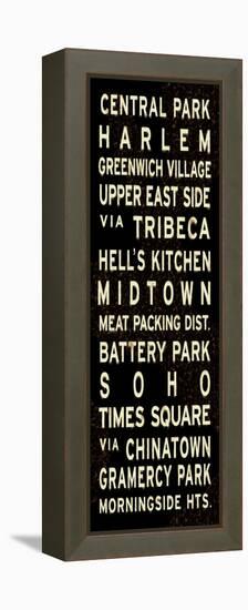 Central Park Weathered Sign-null-Framed Stretched Canvas