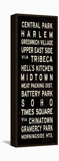 Central Park Weathered Sign-null-Framed Stretched Canvas