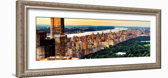 Central Park with Skyscrapers and Upper West Side Manhattan View at Sunset, New York-Philippe Hugonnard-Framed Photographic Print