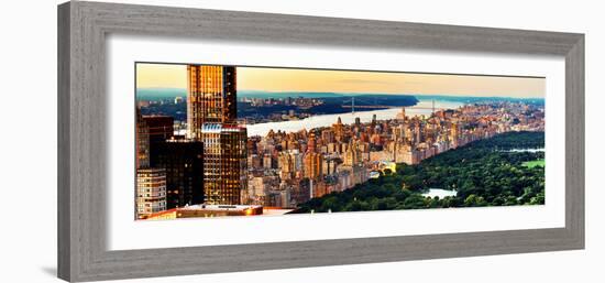 Central Park with Skyscrapers and Upper West Side Manhattan View at Sunset, New York-Philippe Hugonnard-Framed Photographic Print