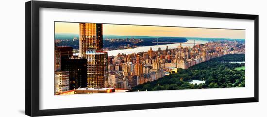 Central Park with Skyscrapers and Upper West Side Manhattan View at Sunset, New York-Philippe Hugonnard-Framed Photographic Print