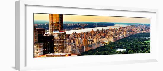 Central Park with Skyscrapers and Upper West Side Manhattan View at Sunset, New York-Philippe Hugonnard-Framed Photographic Print