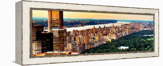 Central Park with Skyscrapers and Upper West Side Manhattan View at Sunset, New York-Philippe Hugonnard-Framed Premier Image Canvas