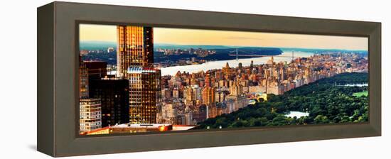 Central Park with Skyscrapers and Upper West Side Manhattan View at Sunset, New York-Philippe Hugonnard-Framed Premier Image Canvas