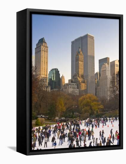 Central Park, Wollman Icerink, Manhattan, New York City, USA-Alan Copson-Framed Premier Image Canvas