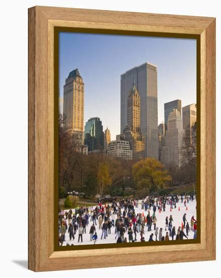 Central Park, Wollman Icerink, Manhattan, New York City, USA-Alan Copson-Framed Premier Image Canvas