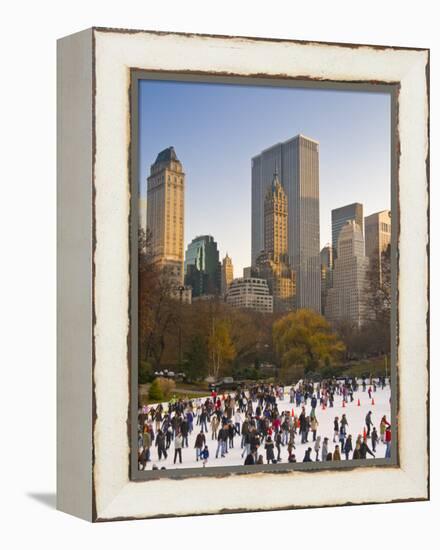 Central Park, Wollman Icerink, Manhattan, New York City, USA-Alan Copson-Framed Premier Image Canvas