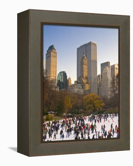 Central Park, Wollman Icerink, Manhattan, New York City, USA-Alan Copson-Framed Premier Image Canvas
