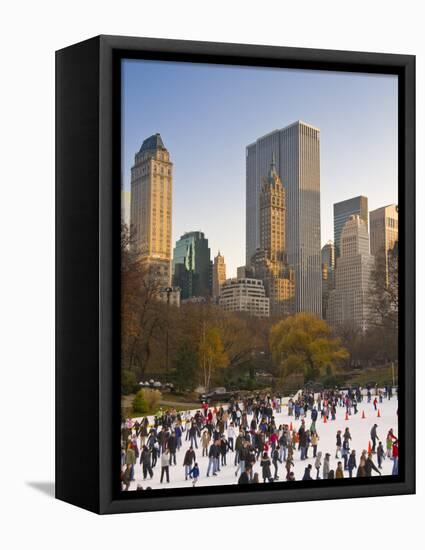 Central Park, Wollman Icerink, Manhattan, New York City, USA-Alan Copson-Framed Premier Image Canvas