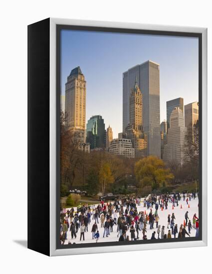 Central Park, Wollman Icerink, Manhattan, New York City, USA-Alan Copson-Framed Premier Image Canvas