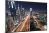 Centre of Dubai City, Panorama, Skyline, Evening Mood at Persian Gulf, Traffic-Axel Schmies-Mounted Photographic Print