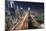 Centre of Dubai City, Panorama, Skyline, Evening Mood at Persian Gulf, Traffic-Axel Schmies-Mounted Photographic Print