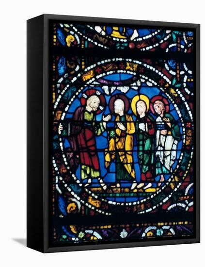 Centre of the Thabor, Stained Glass, Chartres Cathedral, France, 1194-1260-null-Framed Premier Image Canvas