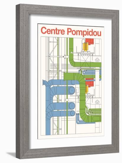 Centre Pompidou, 2023 (Digital)-Florent Bodart-Framed Giclee Print