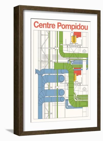 Centre Pompidou, 2023 (Digital)-Florent Bodart-Framed Giclee Print