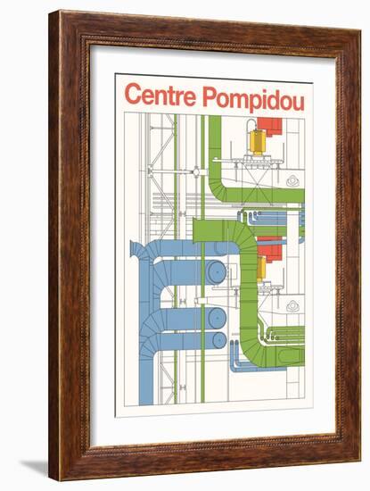 Centre Pompidou, 2023 (Digital)-Florent Bodart-Framed Giclee Print