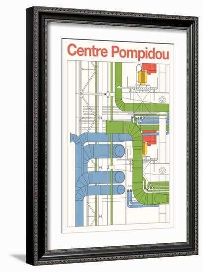 Centre Pompidou, 2023 (Digital)-Florent Bodart-Framed Giclee Print