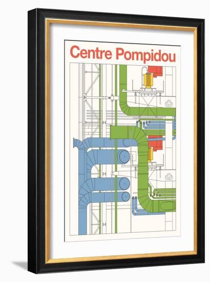 Centre Pompidou, 2023 (Digital)-Florent Bodart-Framed Giclee Print