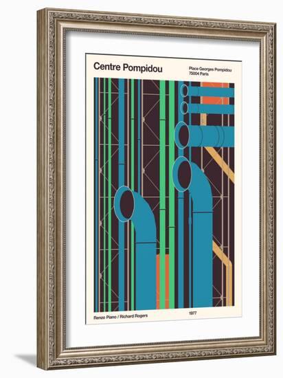 Centre Pompidou - Paris, 2020 (Digital)-Florent Bodart-Framed Giclee Print