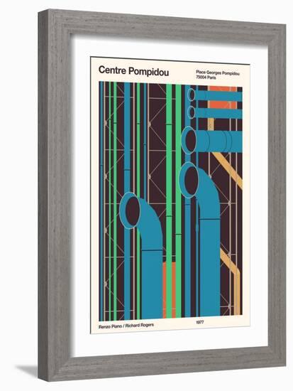 Centre Pompidou - Paris, 2020 (Digital)-Florent Bodart-Framed Giclee Print