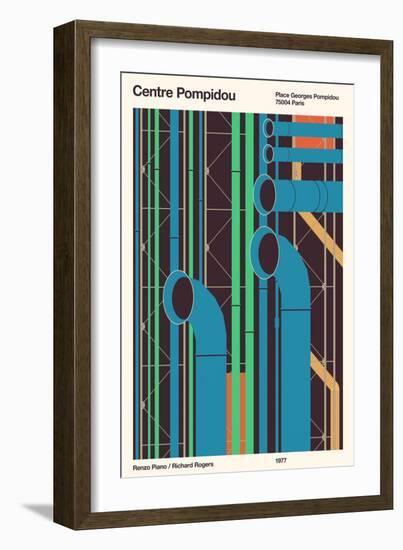 Centre Pompidou - Paris, 2020 (Digital)-Florent Bodart-Framed Giclee Print