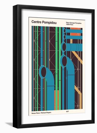 Centre Pompidou - Paris, 2020 (Digital)-Florent Bodart-Framed Giclee Print