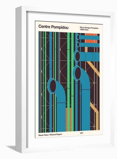 Centre Pompidou - Paris, 2020 (Digital)-Florent Bodart-Framed Giclee Print