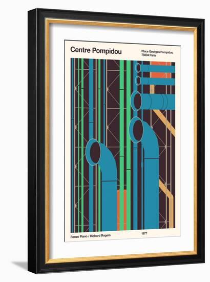 Centre Pompidou - Paris, 2020 (Digital)-Florent Bodart-Framed Giclee Print