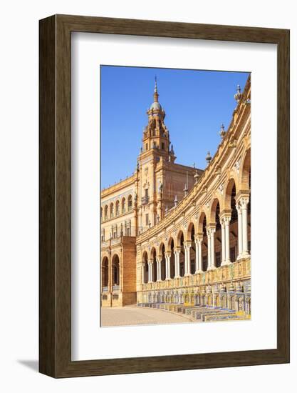 Ceramic alcoves and arches of the Plaza de Espana, Maria Luisa Park, Seville, Spain-Neale Clark-Framed Photographic Print