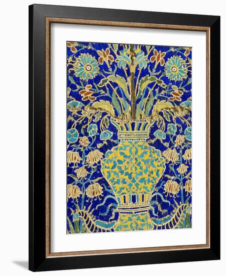 Ceramic Detail, Nadir Divanbegi Madressa, Bukhara, Uzbekistan, Central Asia-Upperhall Ltd-Framed Photographic Print