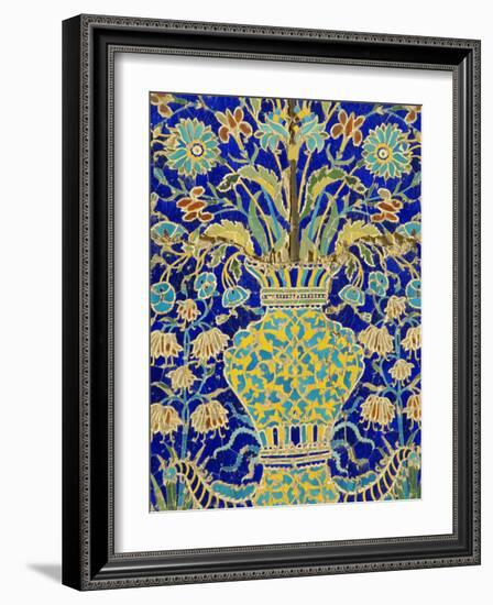 Ceramic Detail, Nadir Divanbegi Madressa, Bukhara, Uzbekistan, Central Asia-Upperhall Ltd-Framed Photographic Print