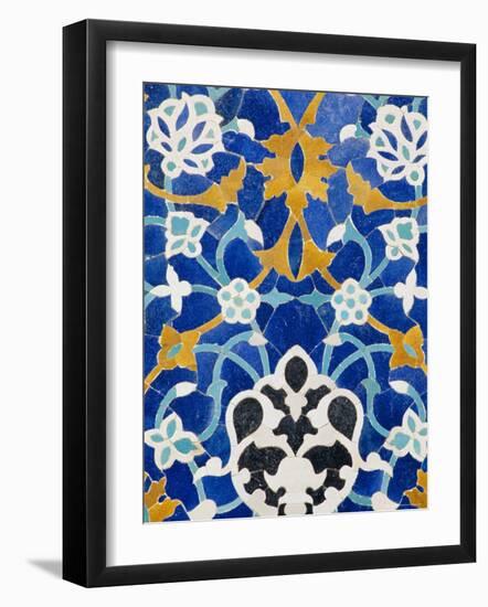 Ceramic Detail on Mir-I-Arab Madressa (Madrasa), Bukhara, Uzbekistan, Central Asia-Upperhall Ltd-Framed Photographic Print