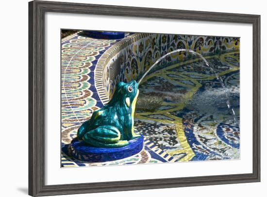 Ceramic Frog Spitting Out Water, Frogs Fountain, Maria Luisa Park, Seville, Andalusia, Spain-Guy Thouvenin-Framed Photographic Print