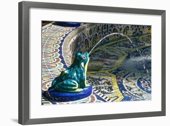 Ceramic Frog Spitting Out Water, Frogs Fountain, Maria Luisa Park, Seville, Andalusia, Spain-Guy Thouvenin-Framed Photographic Print