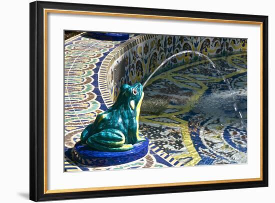 Ceramic Frog Spitting Out Water, Frogs Fountain, Maria Luisa Park, Seville, Andalusia, Spain-Guy Thouvenin-Framed Photographic Print