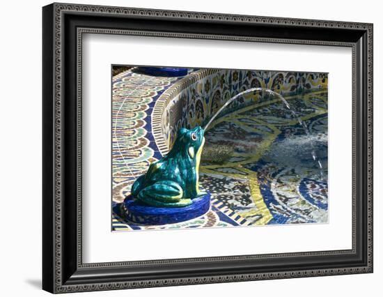 Ceramic Frog Spitting Out Water, Frogs Fountain, Maria Luisa Park, Seville, Andalusia, Spain-Guy Thouvenin-Framed Photographic Print