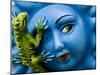 Ceramic Plaque Face and Lizard, San Miguel De Allende, Mexico-Nancy Rotenberg-Mounted Photographic Print