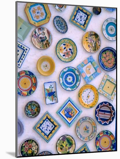 Ceramic Plates on Shop Wall, Algarve, Portugal-Merrill Images-Mounted Photographic Print