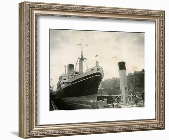 Ceramic Ship Pictured in Govan Dry Dock, April 1952-null-Framed Photographic Print