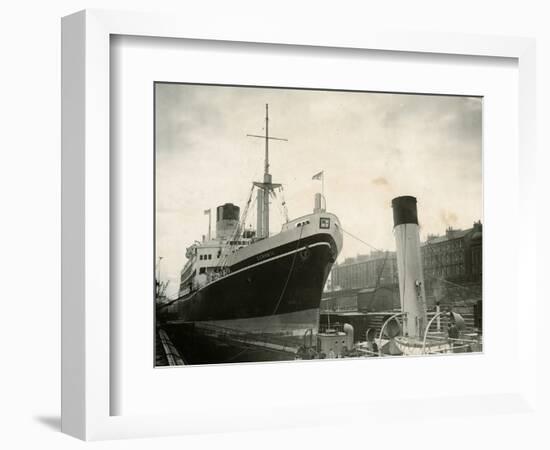 Ceramic Ship Pictured in Govan Dry Dock, April 1952-null-Framed Photographic Print