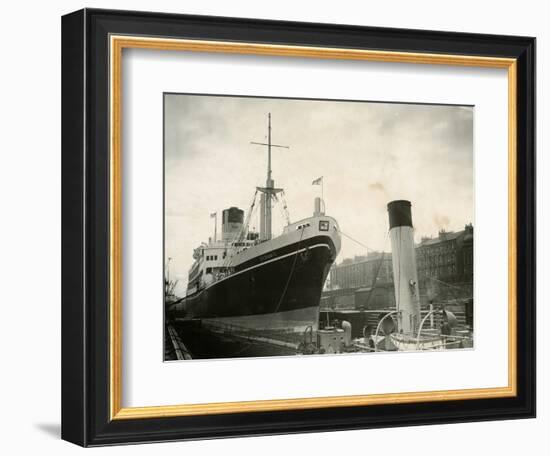 Ceramic Ship Pictured in Govan Dry Dock, April 1952-null-Framed Photographic Print