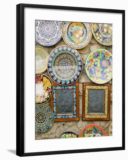 Ceramic Souvenirs, Ravello, Campania, Italy-Walter Bibikow-Framed Photographic Print