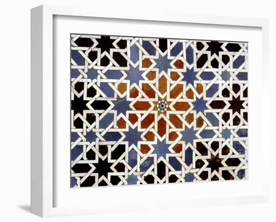 Ceramic tiles from the Alcazar of Seville, Andalusia, Spain, 14th century-Werner Forman-Framed Photographic Print