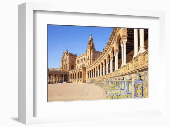 Ceramic tiles in the alcoves and arches of the Plaza de Espana, Maria Luisa Park, Seville, Spain-Neale Clark-Framed Photographic Print