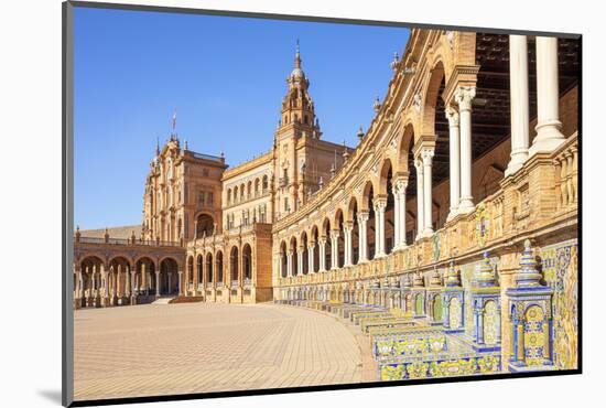 Ceramic tiles in the alcoves and arches of the Plaza de Espana, Maria Luisa Park, Seville, Spain-Neale Clark-Mounted Photographic Print