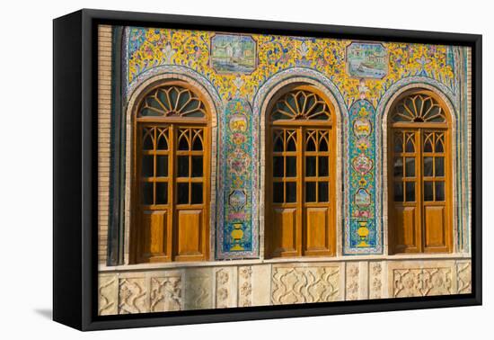 Ceramic tilework, Golestan Palace, UNESCO World Heritage Site, Tehran, Iran, Middle East-James Strachan-Framed Premier Image Canvas