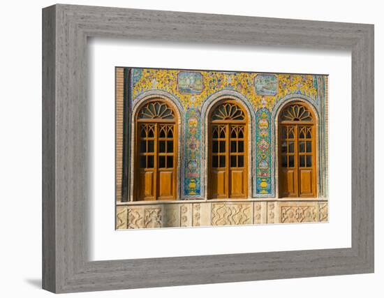 Ceramic tilework, Golestan Palace, UNESCO World Heritage Site, Tehran, Iran, Middle East-James Strachan-Framed Photographic Print