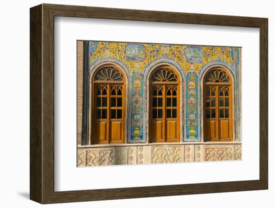 Ceramic tilework, Golestan Palace, UNESCO World Heritage Site, Tehran, Iran, Middle East-James Strachan-Framed Photographic Print