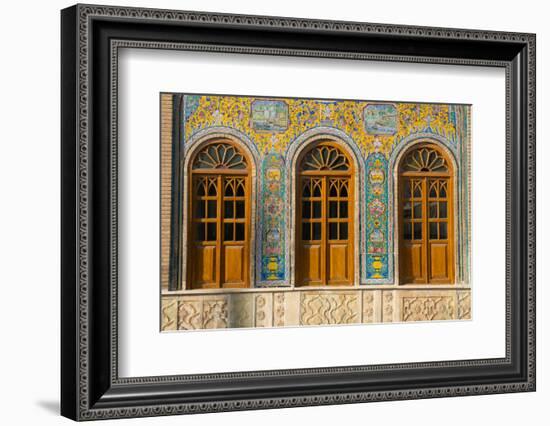 Ceramic tilework, Golestan Palace, UNESCO World Heritage Site, Tehran, Iran, Middle East-James Strachan-Framed Photographic Print