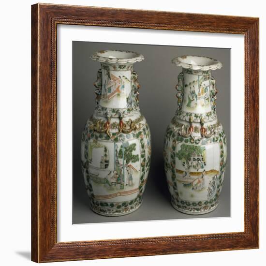 Ceramic Vases with Expanded and Lobed Mouth, China-null-Framed Giclee Print